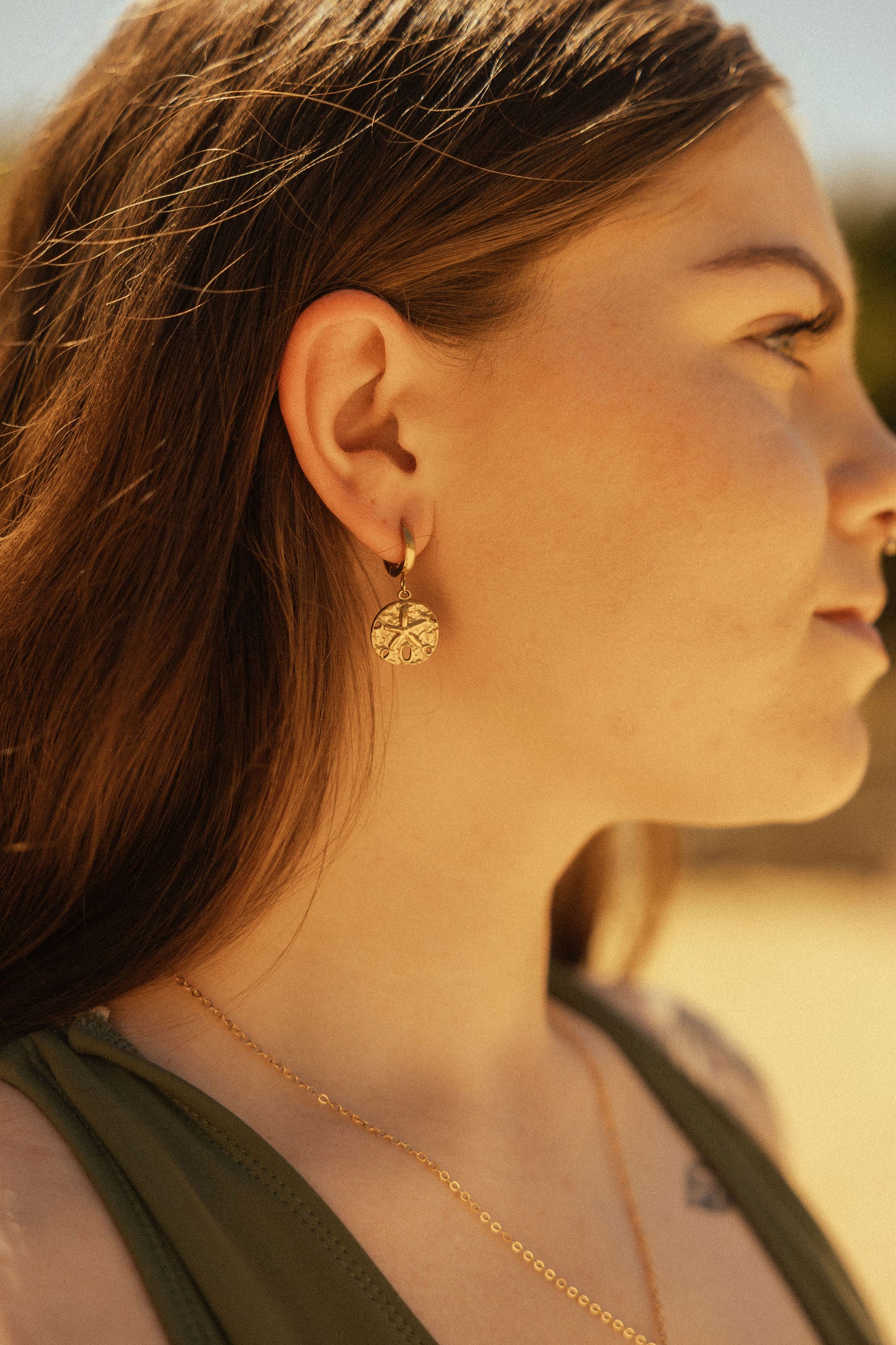 Hallie Sand Dollar Hoops