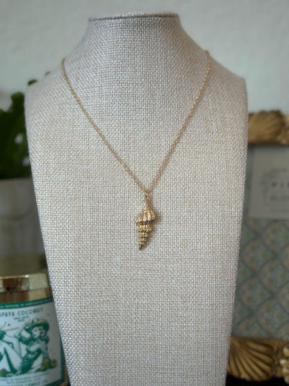 Golden Tide Tulip Shell Necklace