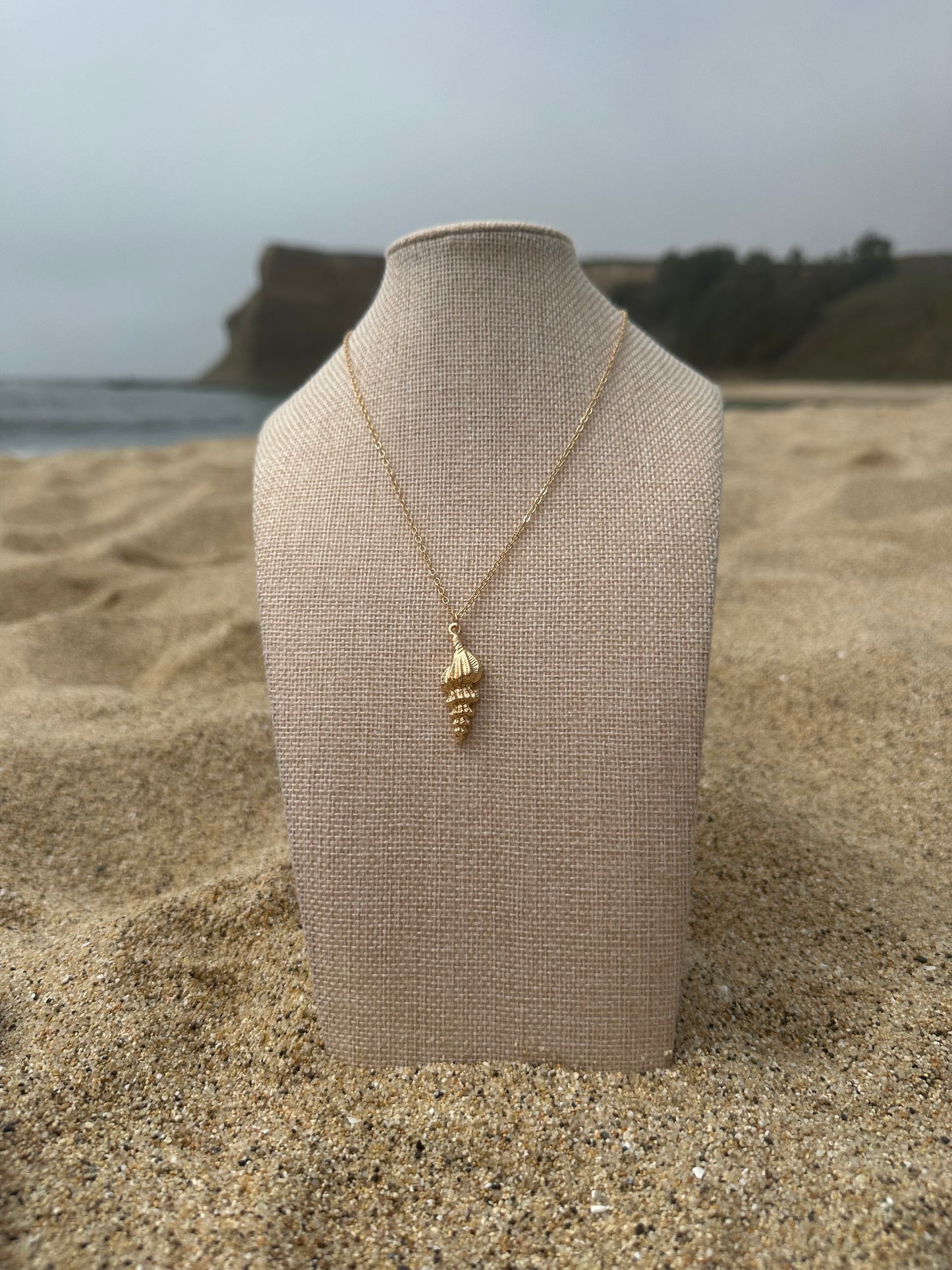 Golden Tide Tulip Shell Necklace