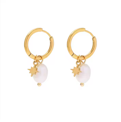 Lainey Hoops w/ Star (Small)