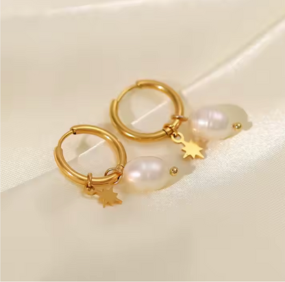 Lainey Hoops w/ Star (Small)