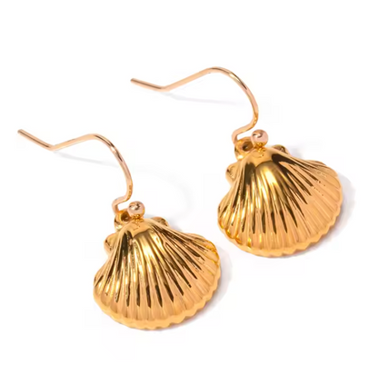 Calico Shell Drop Earrings