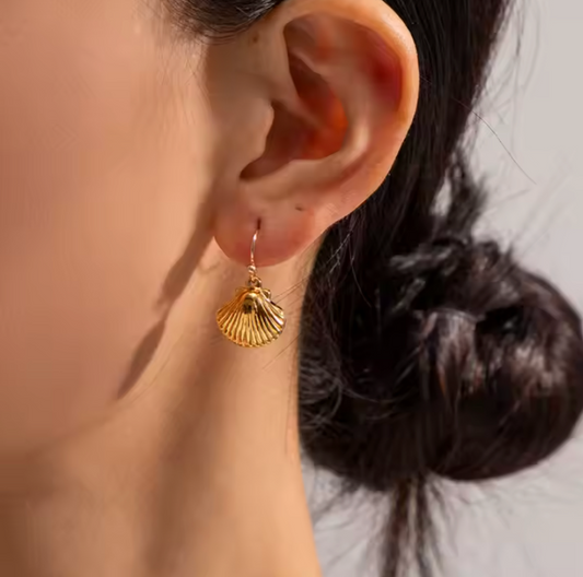Calico Shell Drop Earrings