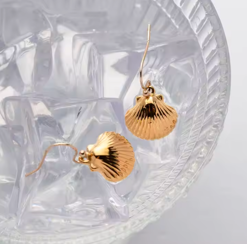 Calico Shell Drop Earrings