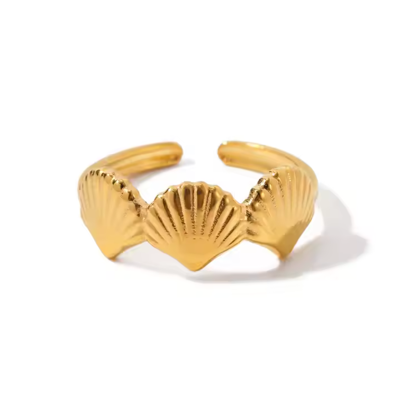 Calico Shell Trio Ring