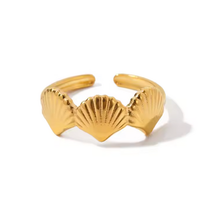 Calico Shell Trio Ring