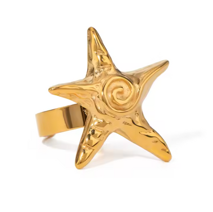 Chunky Gold Starfish Ring